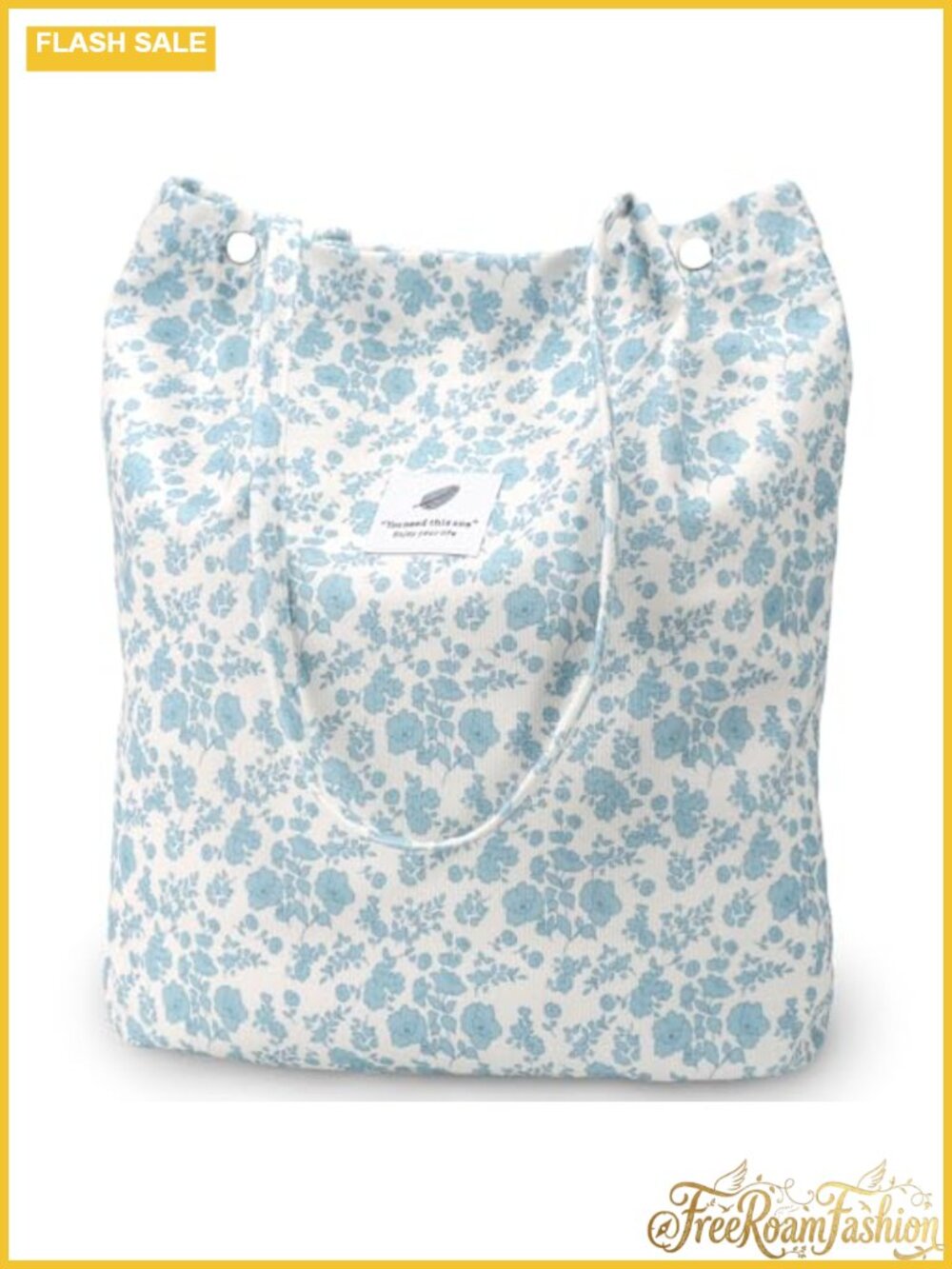 Corduroy Tote Bag Women Canvas Shoulder Cord Purse Inner Pocket Large